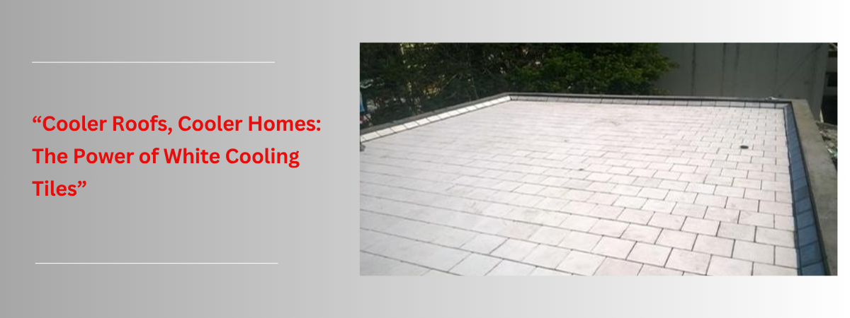 White cooling tiles installed on a residential rooftop to reduce indoor temperature.