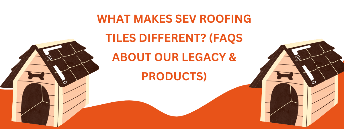 SEV Tile King’s product display with roofing tile samples and 100-year legacy banner